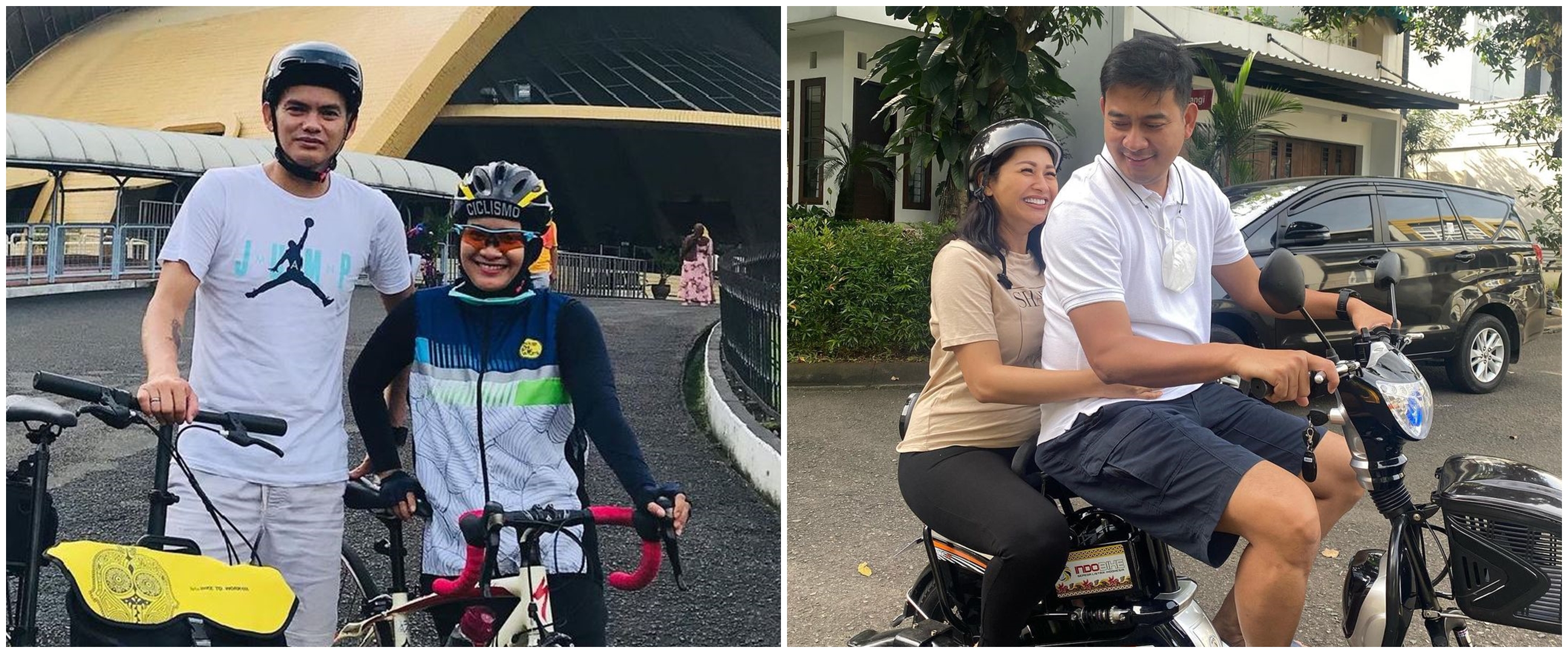 Potret manis 10 seleb naik sepeda bareng pasangan, bikin baper