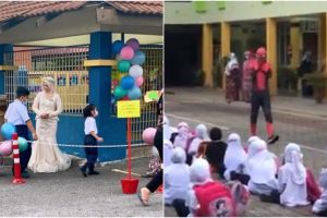 Viral cara unik guru menyambut para murid kembali sekolah tatap muka