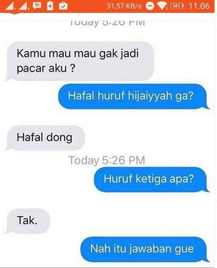 10 Chat lucu coba nembak gebetan ini bikin auto mundur perlahan