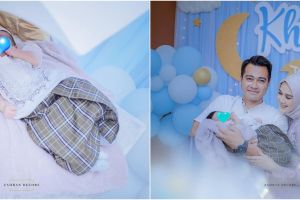 8 Momen akikah anak kedua Eza Gionino, dekorasinya serba biru