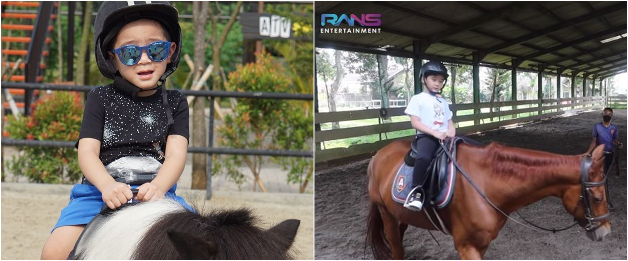 8 Momen Rafathar anak Raffi Ahmad latihan berkuda, naik kuda terbaik