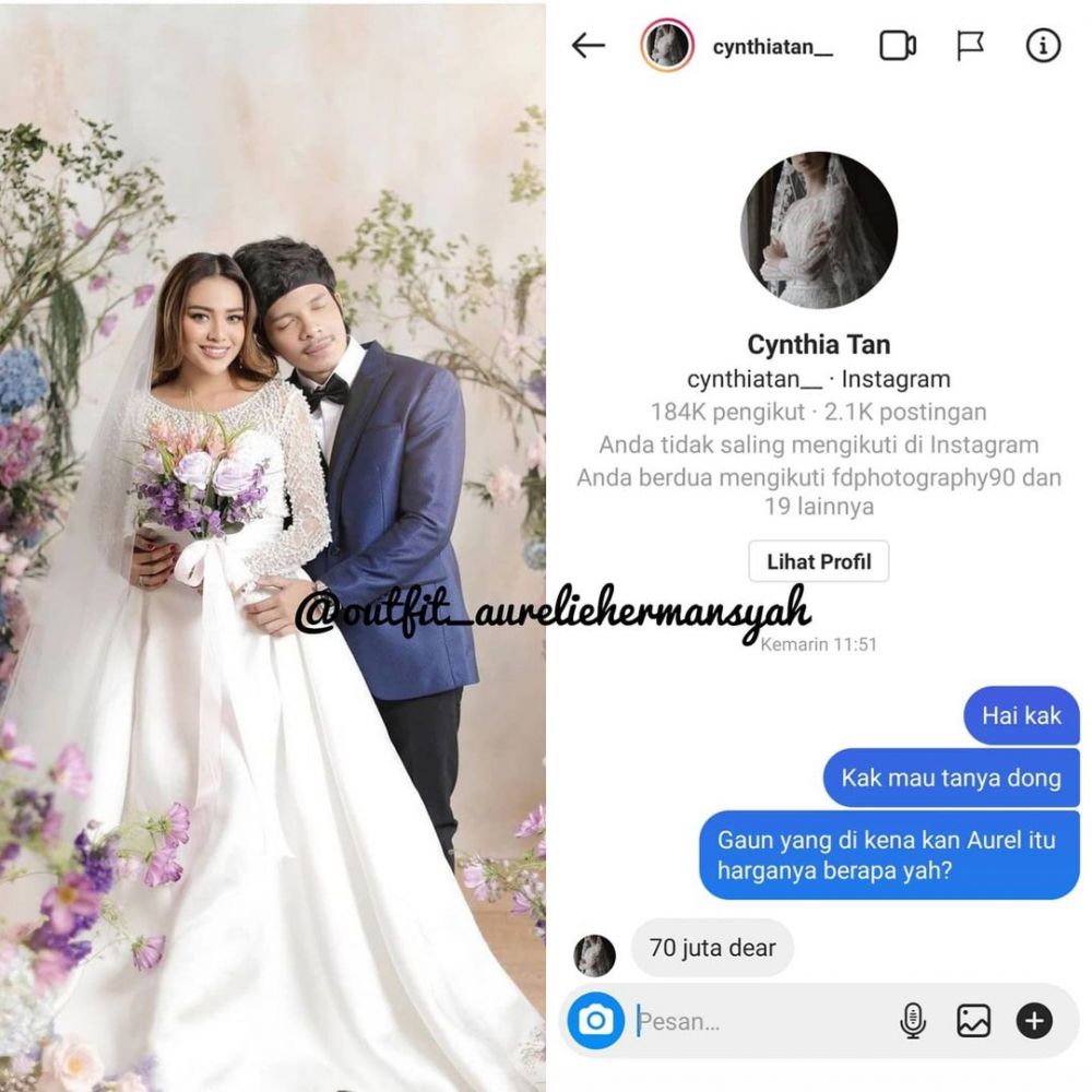 Taksiran harga 3 fashion item prewedding Aurel Hermansyah, fantastis