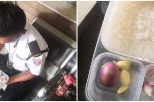 Viral satpam makan nasi lauk bawang mentah, alasannya bikin haru