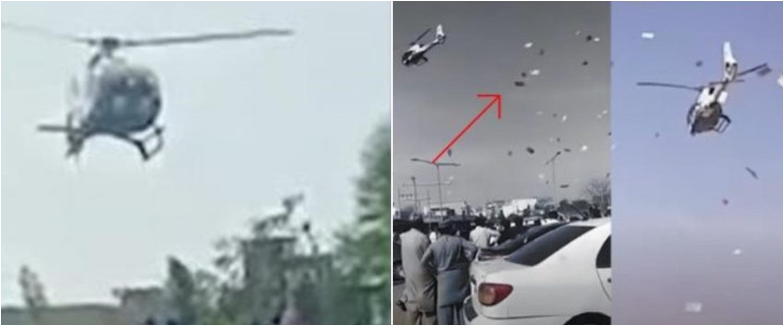 Adik menikah, empat kakaknya sebar uang Rp 182 juta pakai helikopter