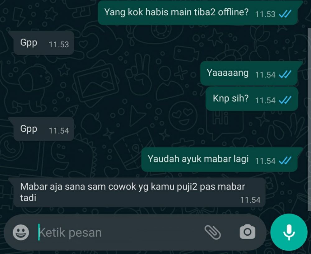 10 Chat lucu gamers berantem sama pacar ini bikin jomblo senyum jahat