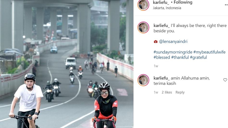 10 Caption romantis Karlie Fu untuk Ikke Nurjanah, awas baper