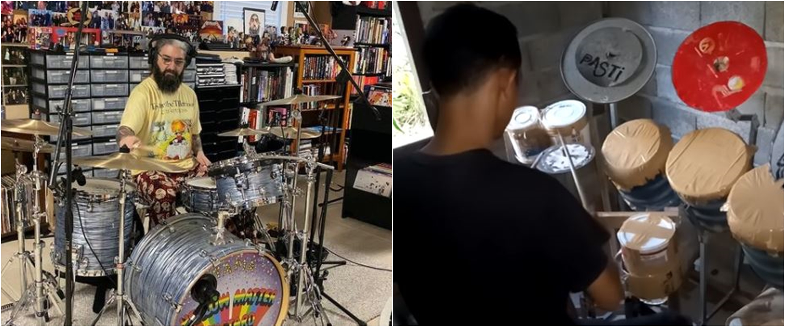 Main drum dengan ember bekas, aksi pria ini bikin salut Mike Portnoy