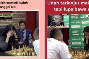 10 Meme lucu ekspresi GM Irene saat lawan Dewa Kipas, relate banget