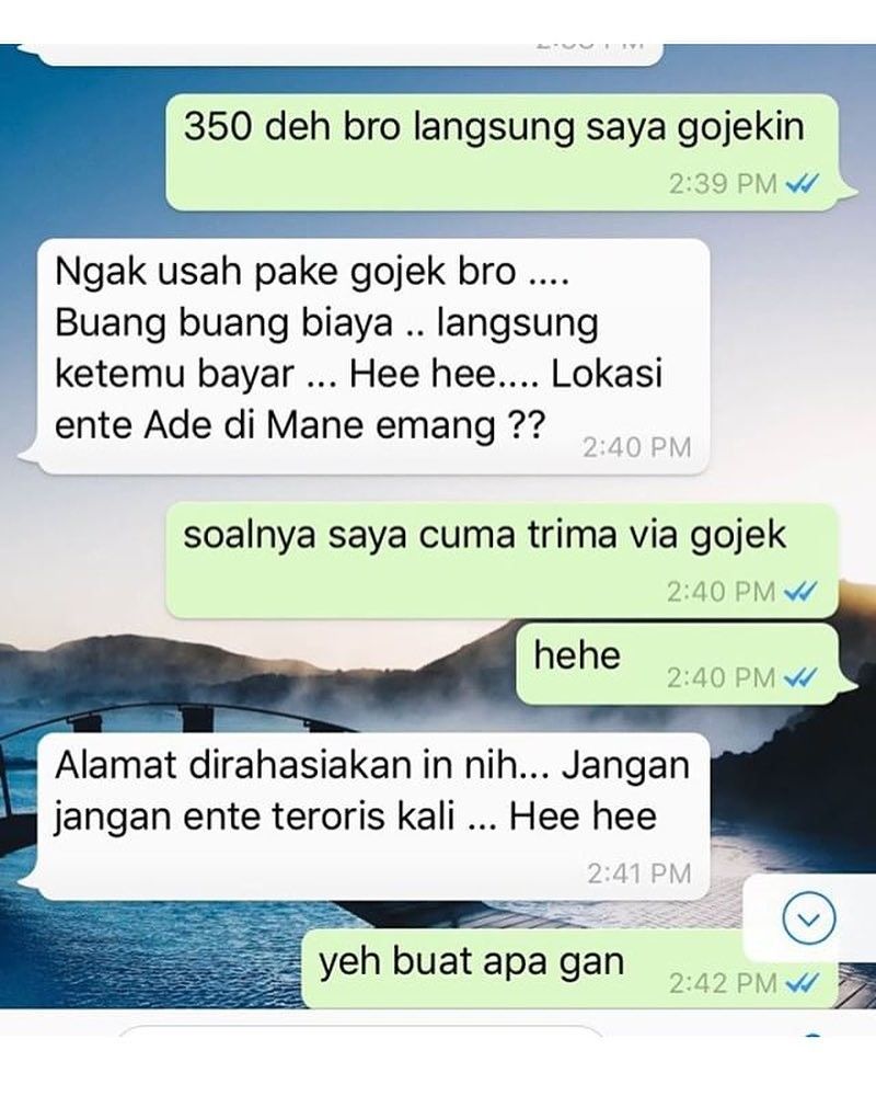 10 Chat penjual-pembeli oline shop bahas lokasi ini bikin gagal paham