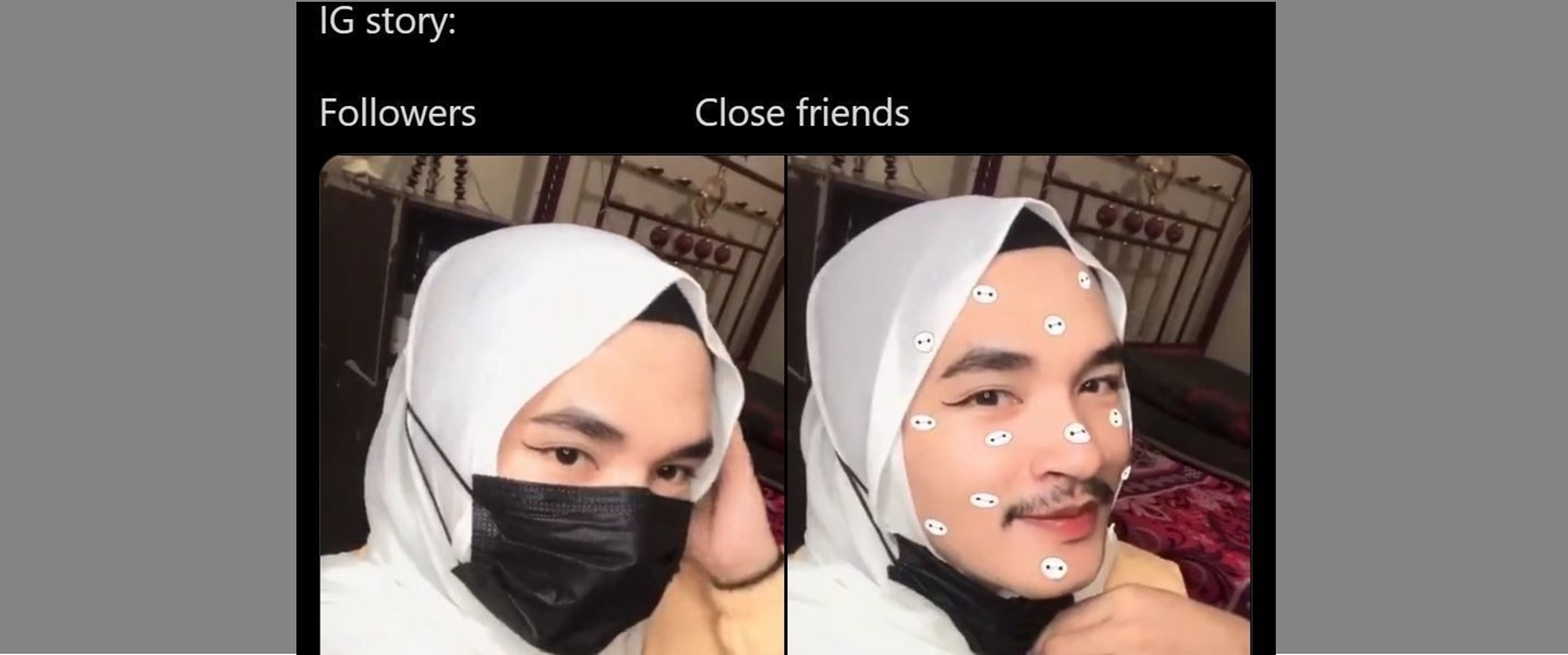 9 Meme lucu perbedaan Instastory followers vs close friends