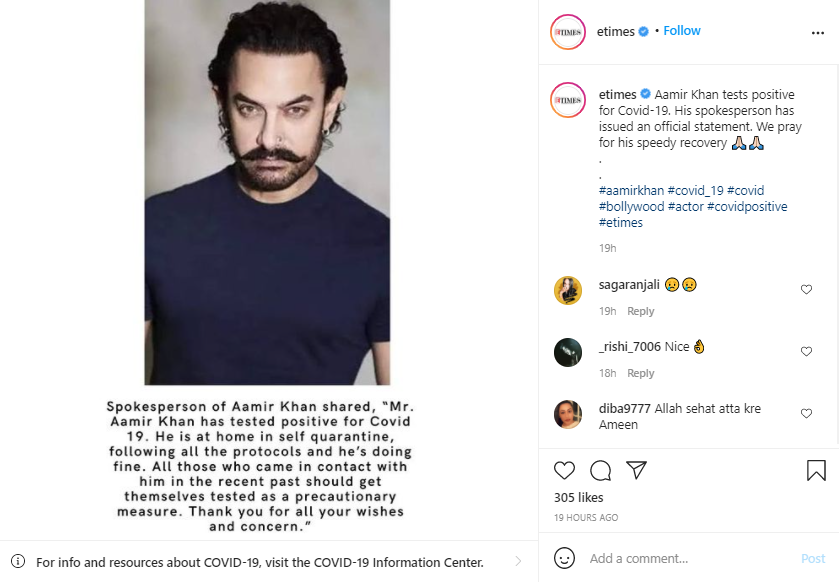 Aamir Khan positif Covid-19, begini kondisinya saat ini