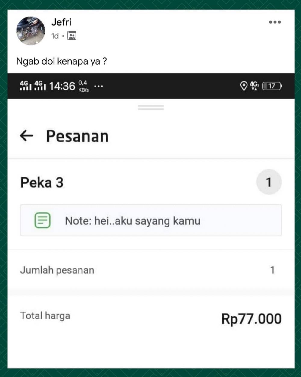 10 Catatan lucu untuk driver ojek online ini bikin senyum tipis
