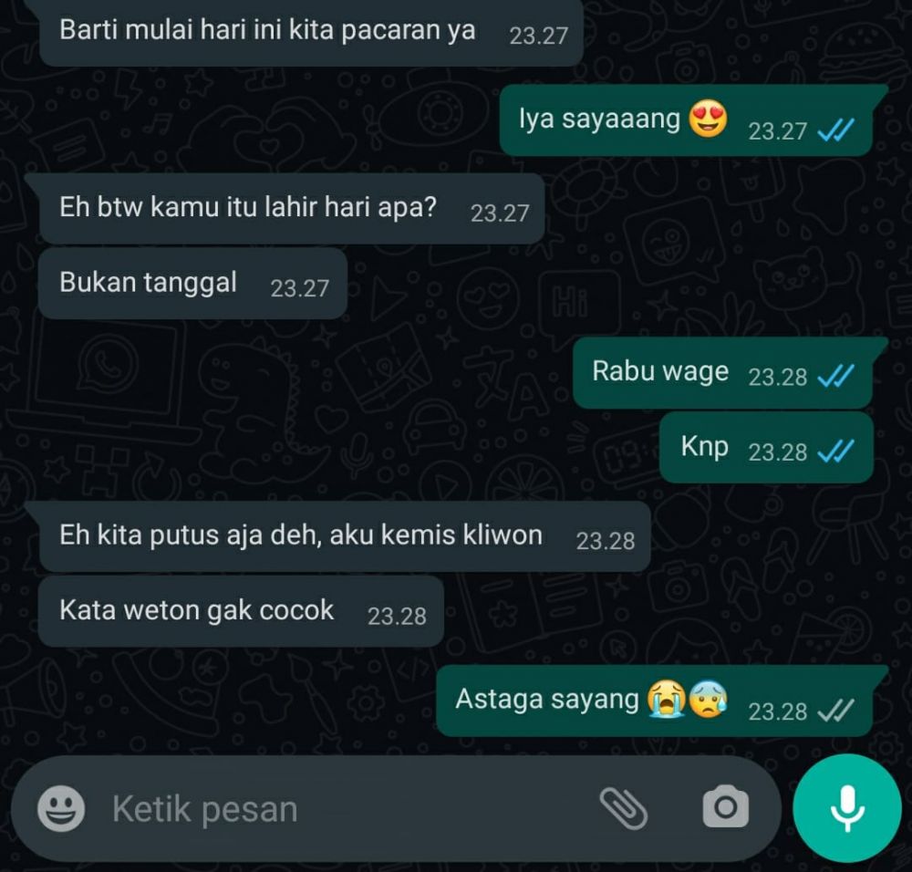 10 Chat lucu orang gagal jadian ini bikin jomblo makin meratapi nasib