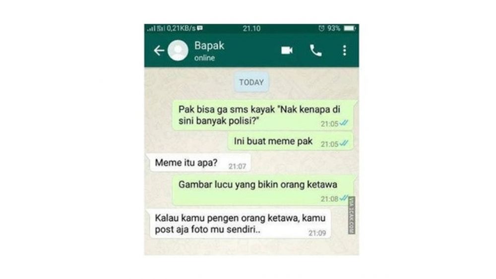 10 Chat lucu nasihat dari orang tua ke anak, isinya nyeleneh abis