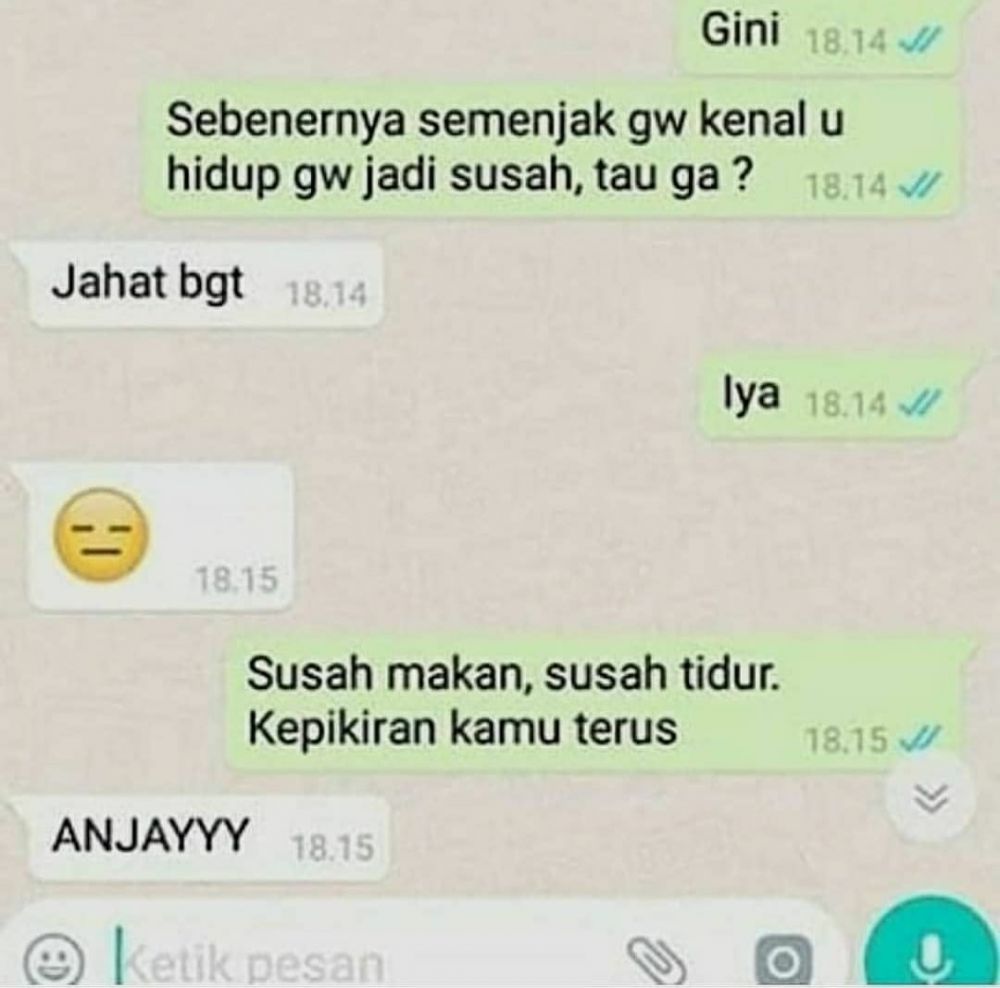 10 Balasan chat gombal dari pasangan ini bikin geleng-geleng