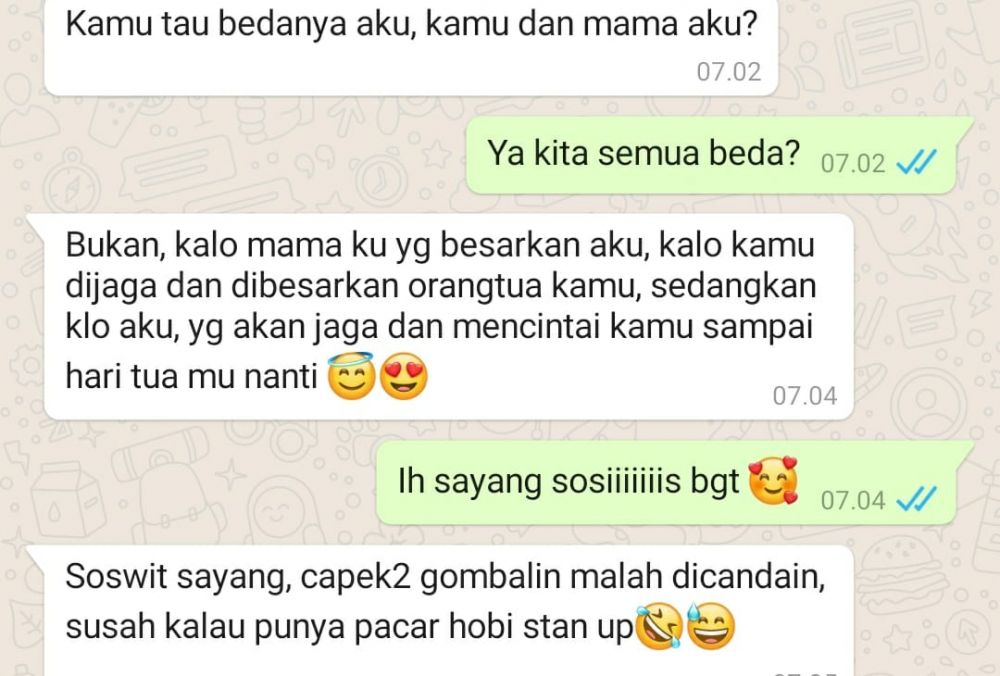 10 Balasan chat gombal dari pasangan ini bikin geleng-geleng