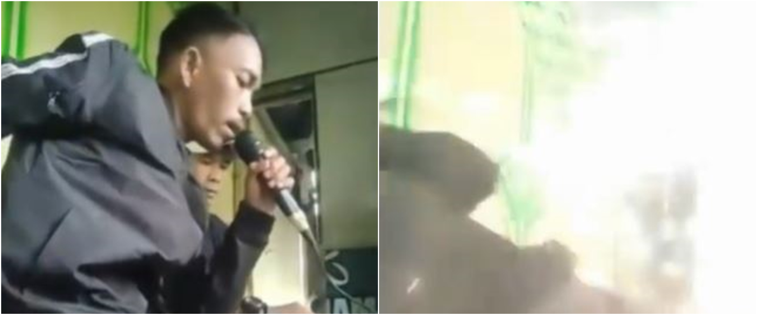 Viral video pria terkena ledakan saat lagi asyik karaoke
