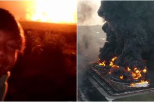 Viral remaja hangatkan diri di dekat kebakaran kilang minyak Indramayu