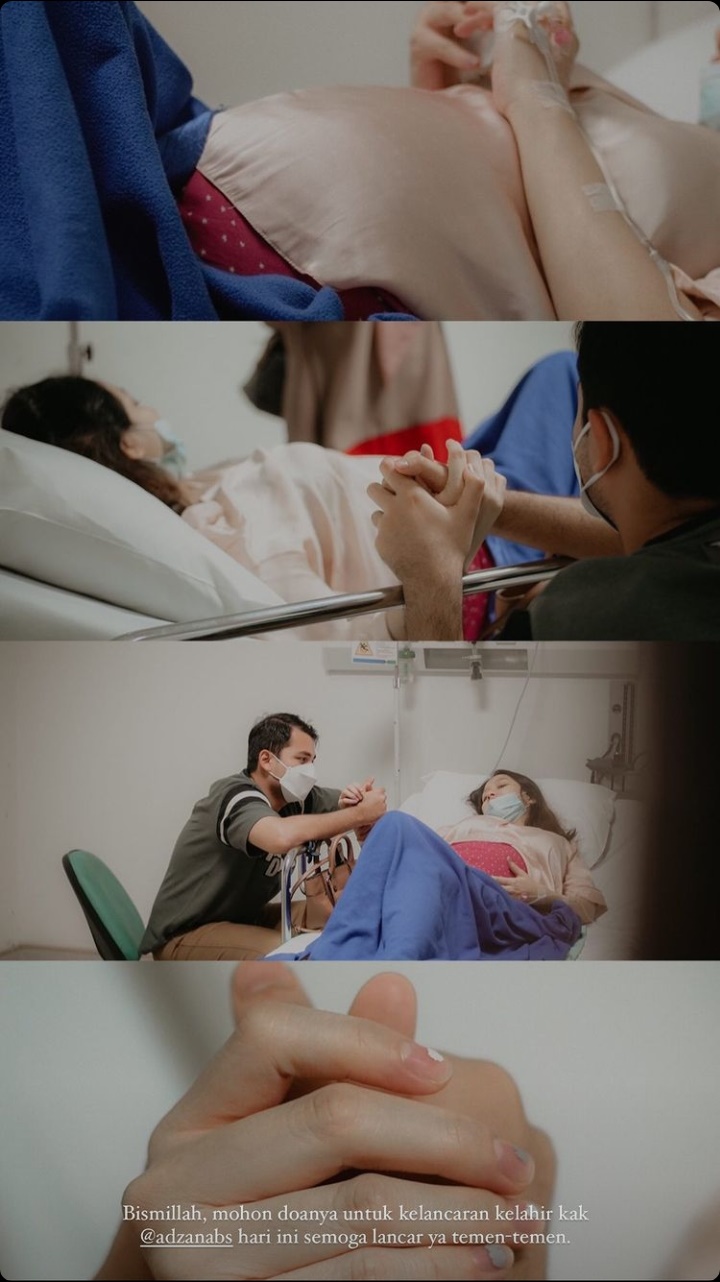 10 Momen Adzana Bing Slamet melahirkan anak kedua, penuh perjuangan