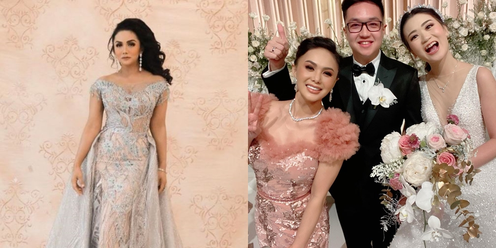 8 Beda gaya kondangan Krisdayanti dan Yuni Shara, anggun dan memesona