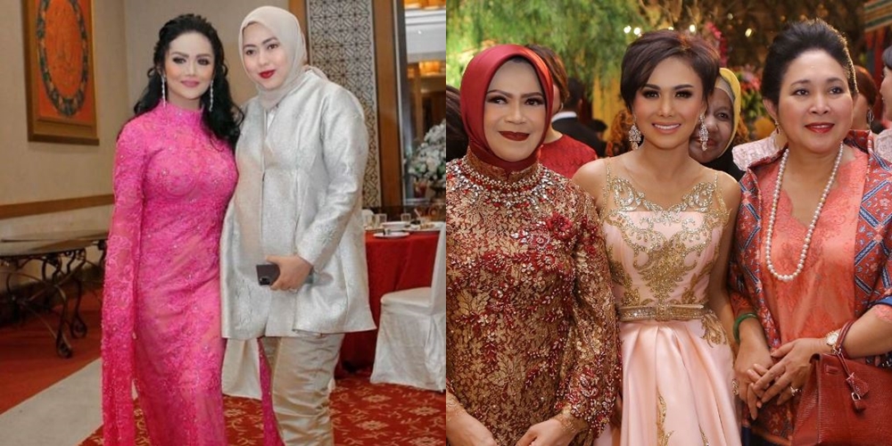 8 Beda gaya kondangan Krisdayanti dan Yuni Shara, anggun dan memesona