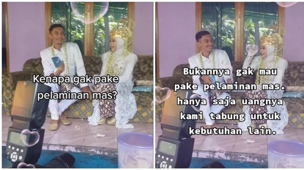 Viral pengantin tak duduk di pelaminan, alasannya bikin salut