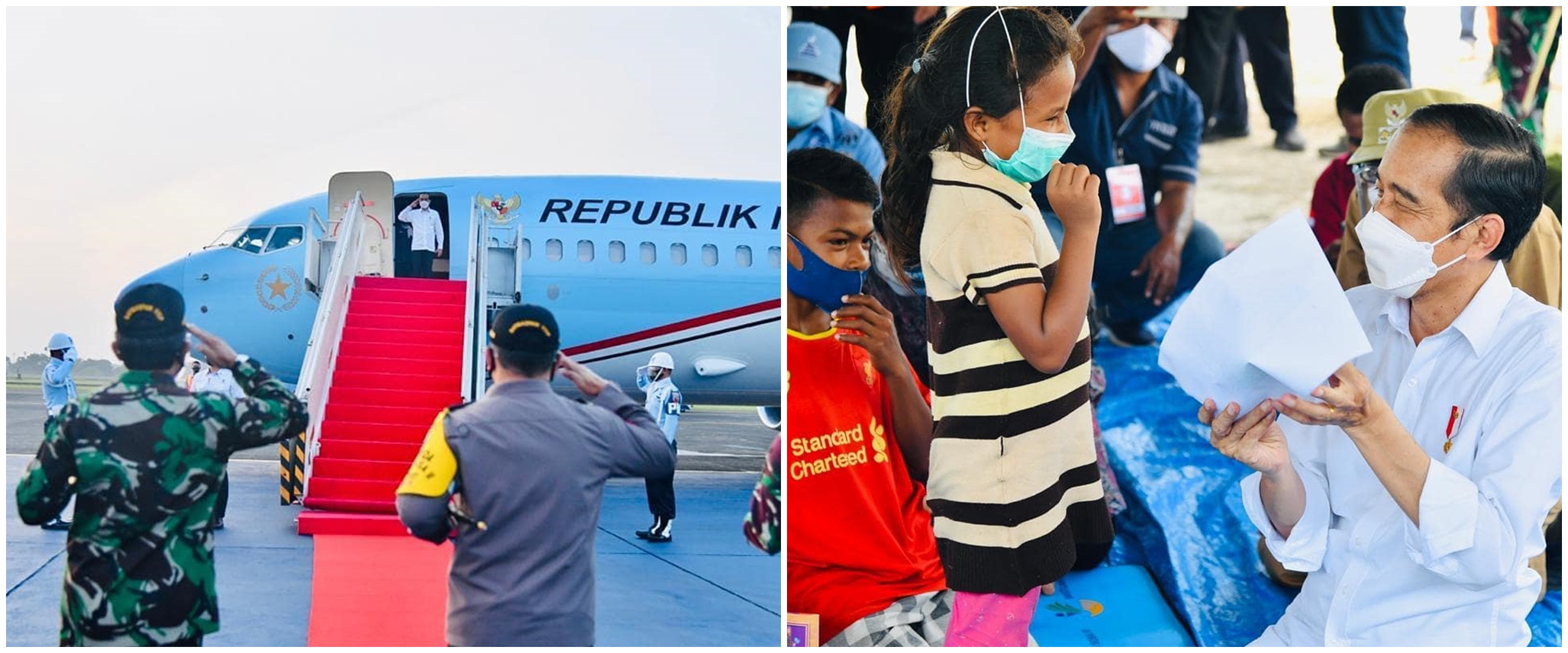 8 Momen Presiden Jokowi tinjau warga NTT, beri korban bencana jaket