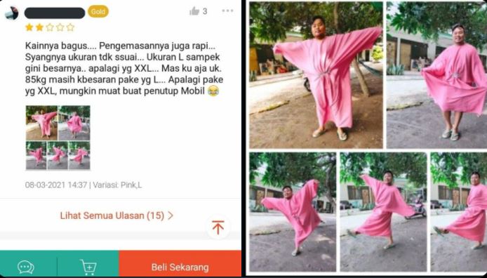 10 Testimoni lucu beli baju kebesaran di online shop, bikin ngakak