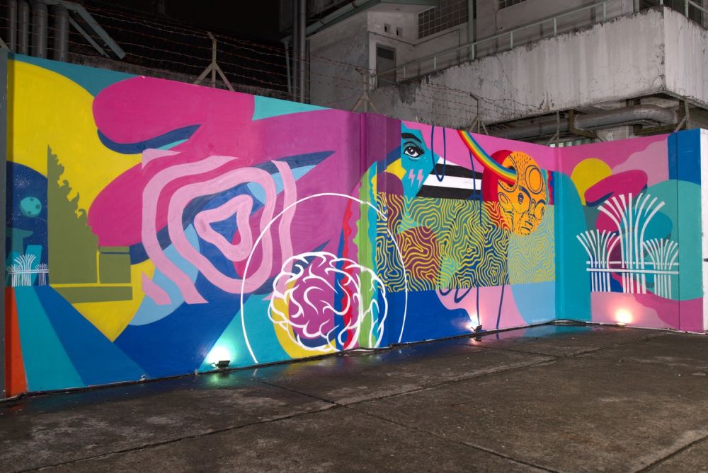 Dua seniman ini bikin mural lintas negara, karya mereka bak puzzle