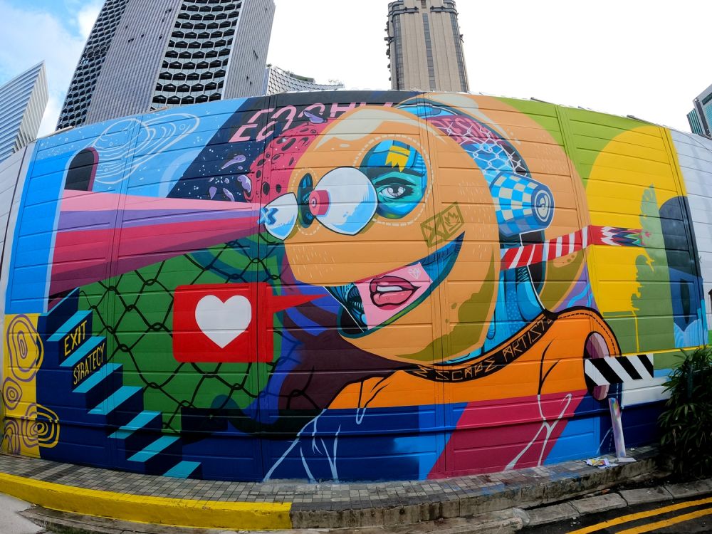 Dua seniman ini bikin mural lintas negara, karya mereka bak puzzle