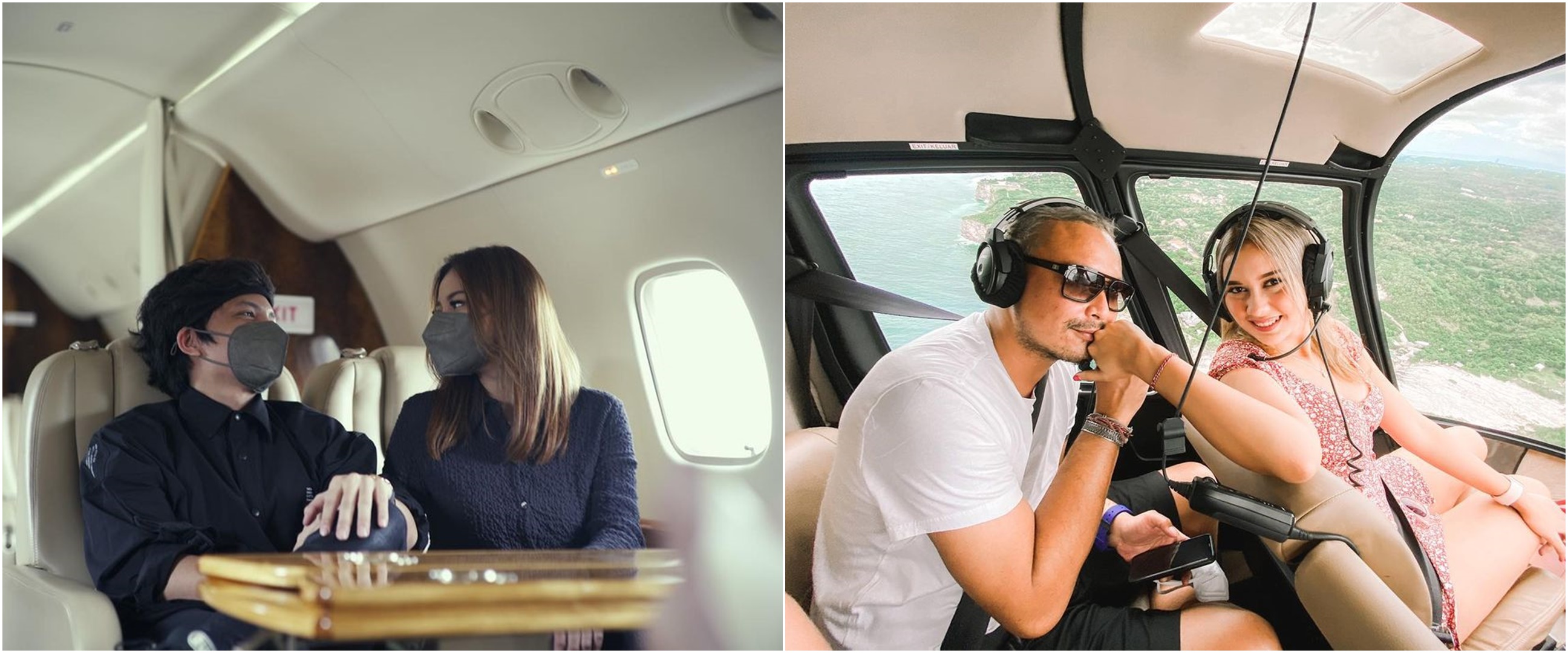 Momen mesra 8 pasangan seleb di dalam pesawat, terbaru ada Atta-Aurel