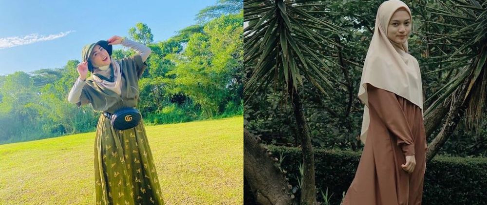 8 Potret adu gaya OOTD April Jasmine & Jihan Salsabila, hijabers modis