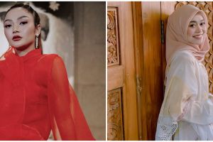 10 Beda gaya Siti Badriah dan Lesty Kejora saat kondangan, menawan