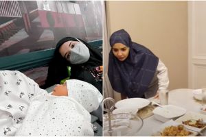 9 Momen Zaskia & Irwansyah sahur pertama bersama anak, sempat panik