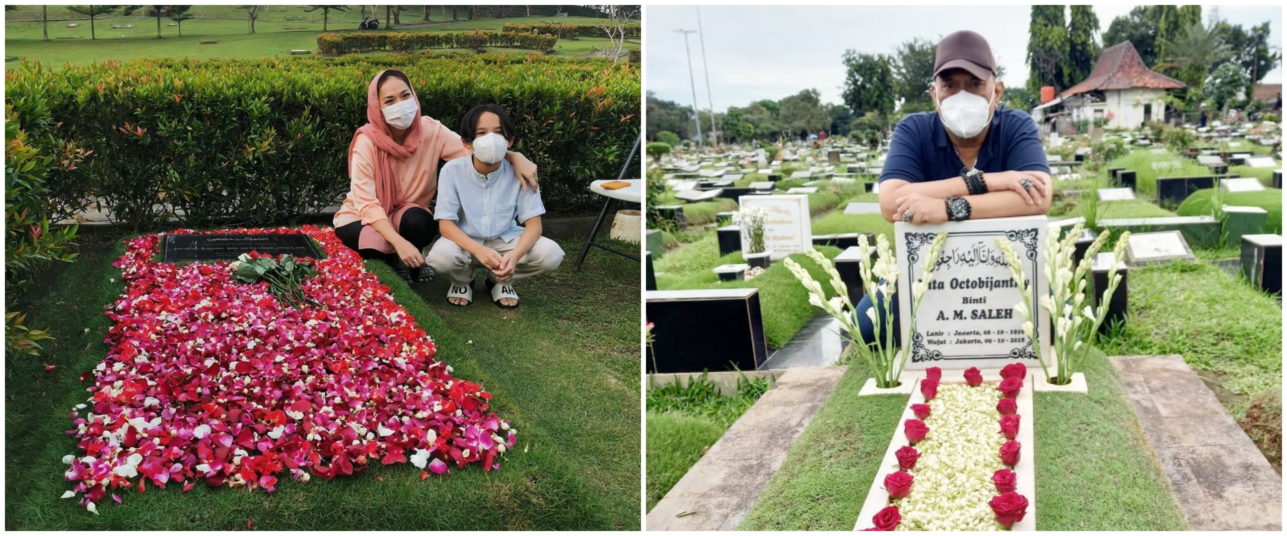 Momen 4 seleb ziarah ke makam pasangan jelang Ramadan