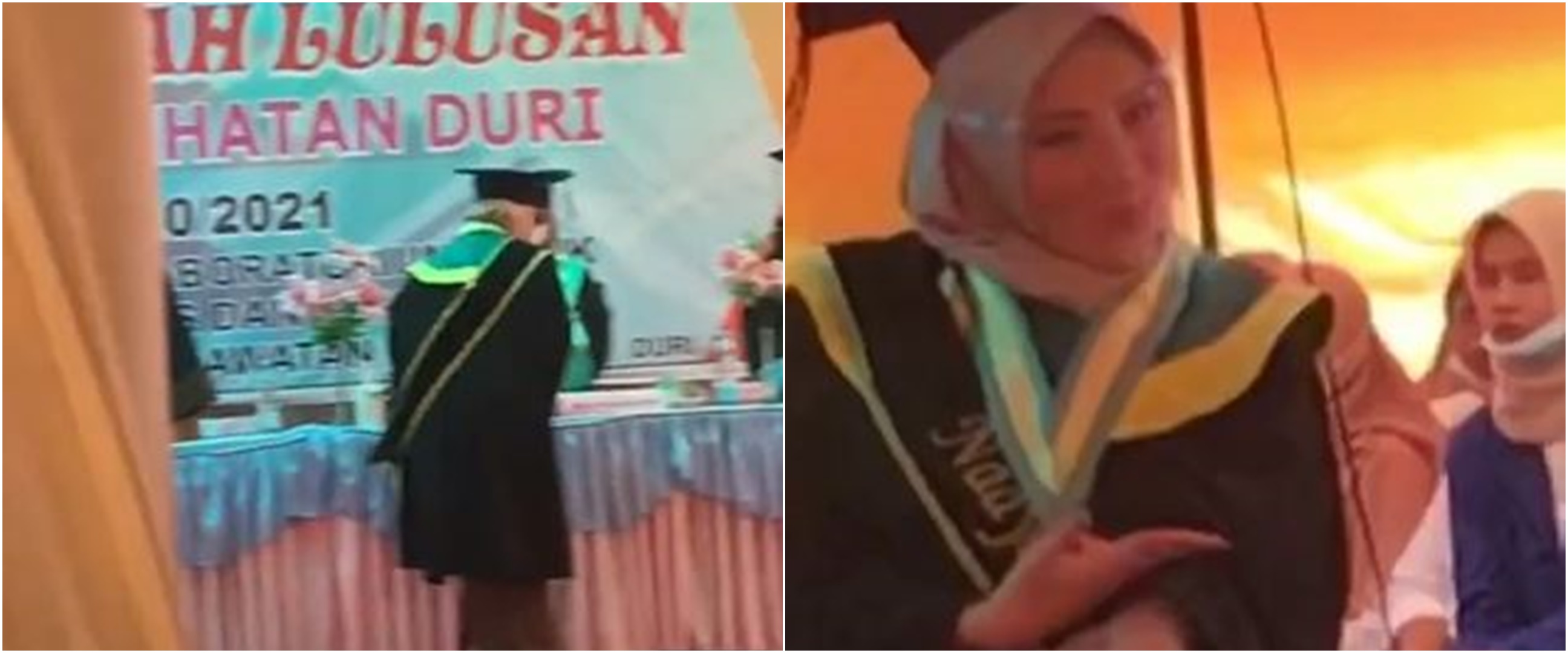 Ingin tampak keren, aksi wisudawati ini malah bikin susah nahan tawa