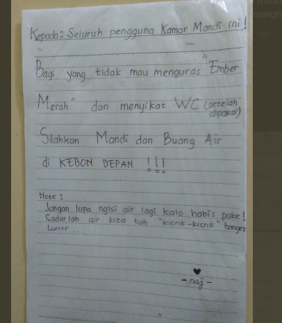 10 Pengumuman soal fasilitas kos, bikin penghuni senyum sepakat