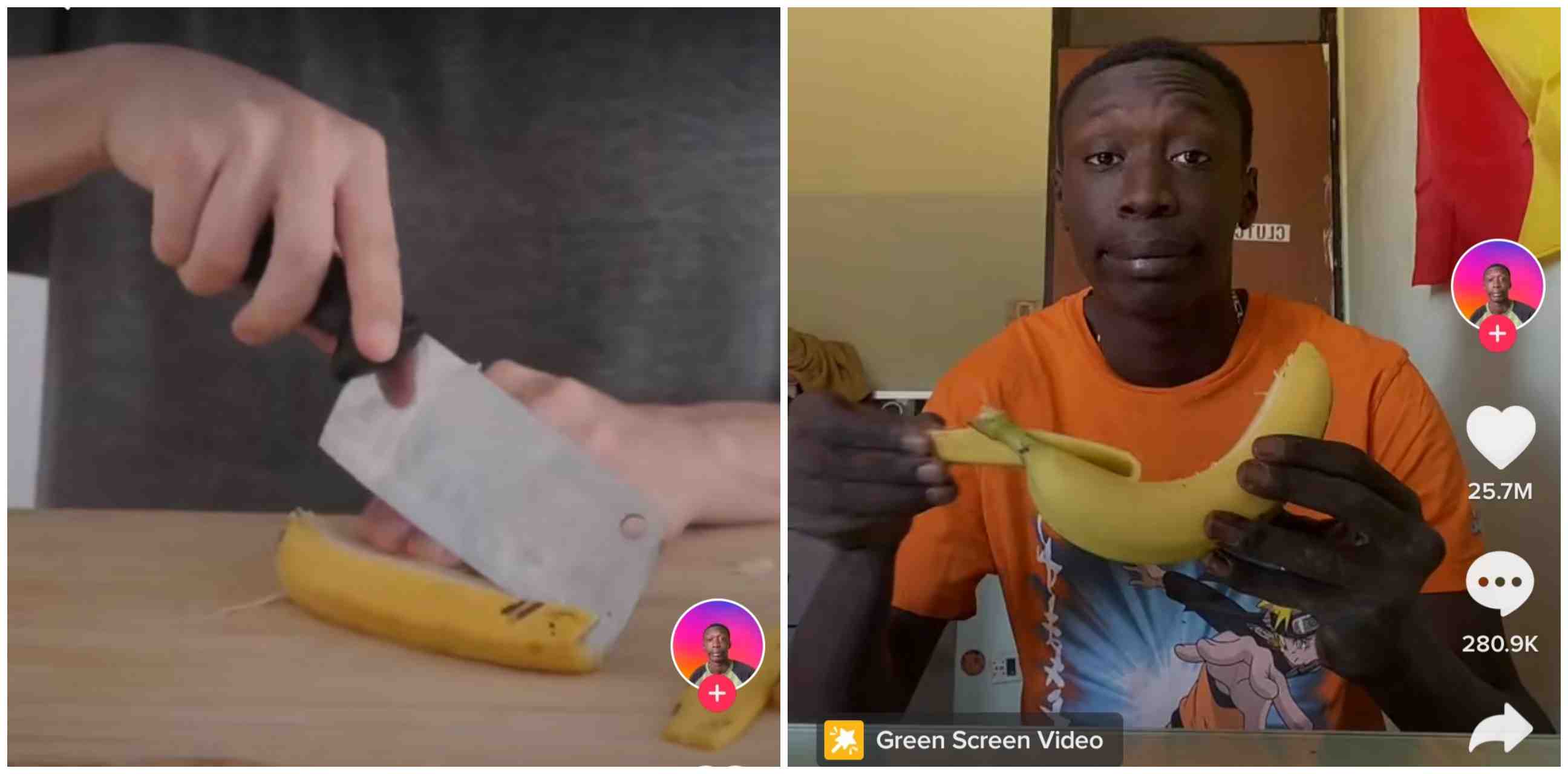 Viral video TikTok pria kupas pisang tembus 142 juta penonton