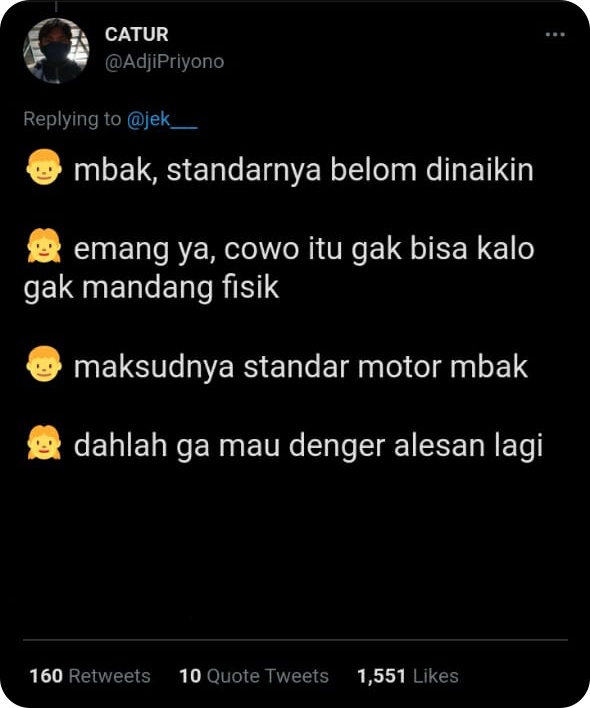 10 Obrolan imajinatif pas cewek salah paham, bikin senyum pasrah