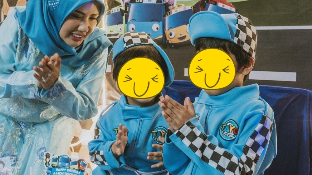 10 Momen perayaan ultah anak Rey Utami, usung tema Tayo serba biru
