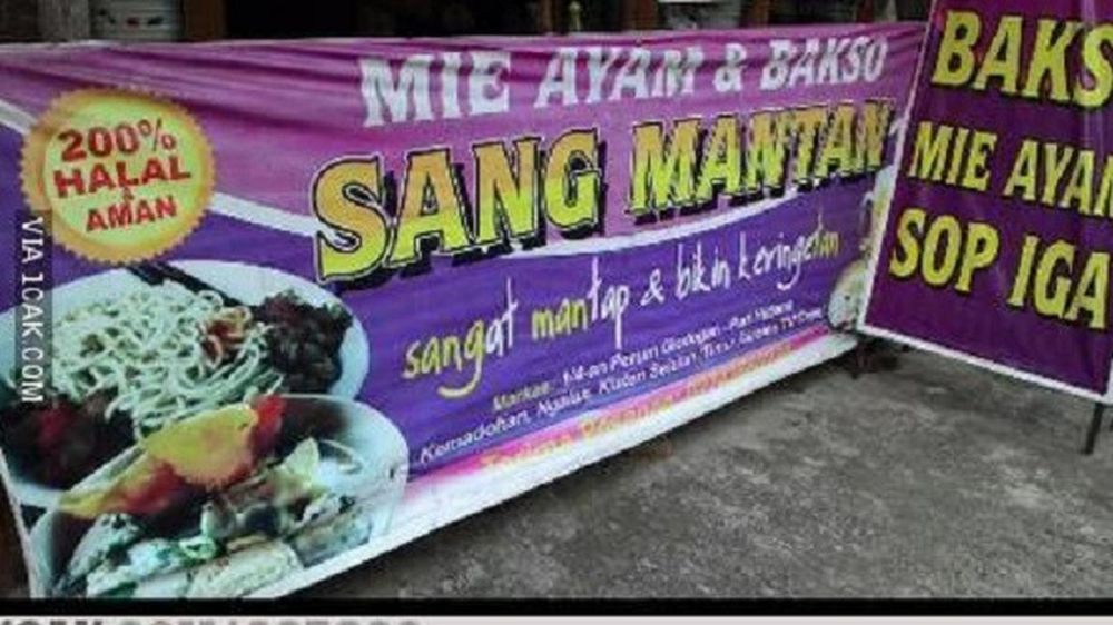 10 Potret nama warung mi ayam antimainstream, bikin cekikikan