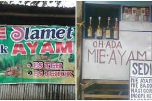 10 Potret nama warung mi ayam antimainstream, bikin cekikikan