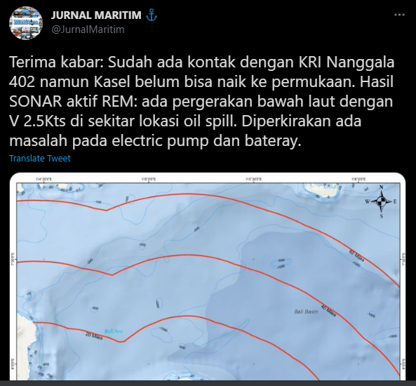 Sinyal kapal selam KRI Nanggala-402 ditemukan usai hilang 21 jam