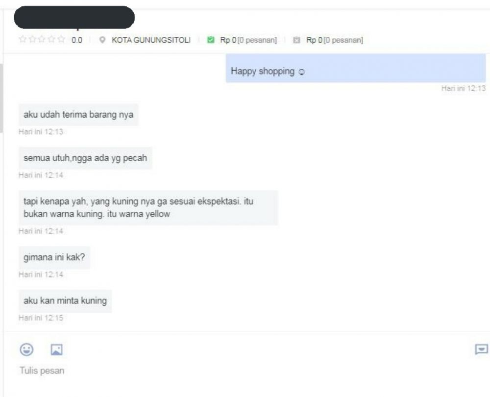 10 Chat lucu penjual dan pembeli pakai bahasa Inggris, bikin confused