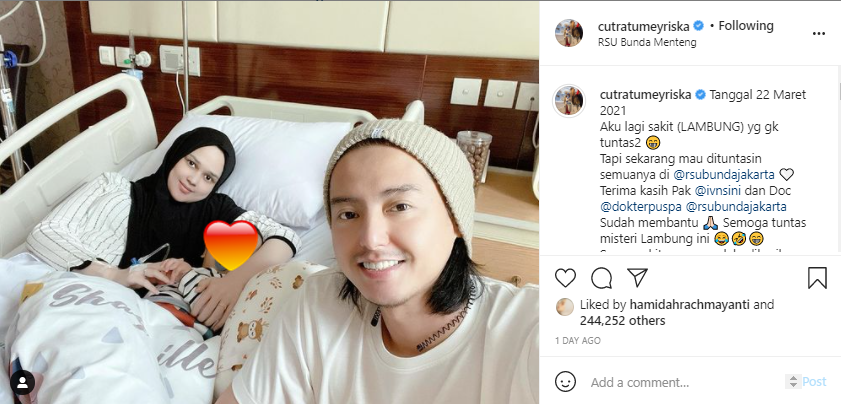 Dilarikan ke rumah sakit, begini kondisi Cut Meyriska