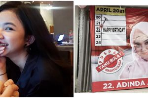 7 Momen ulang tahun Adinda Azani, dapat spanduk ucapan 'caleg'