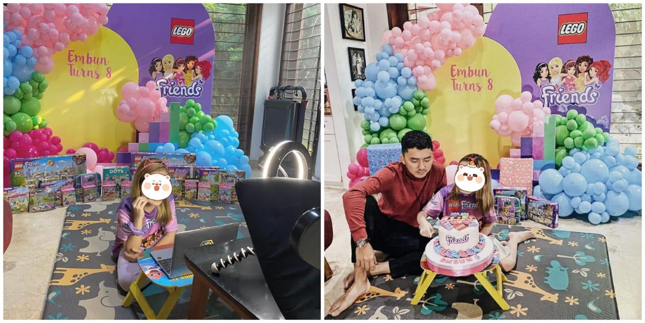 6 Momen perayaan ulang tahun Embun anak Ananda Omesh, bertema Lego