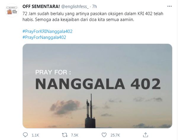 8 Cuitan haru warganet untuk KRI Nanggala-402, berharap semua selamat