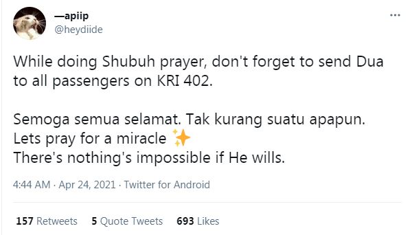 8 Cuitan haru warganet untuk KRI Nanggala-402, berharap semua selamat