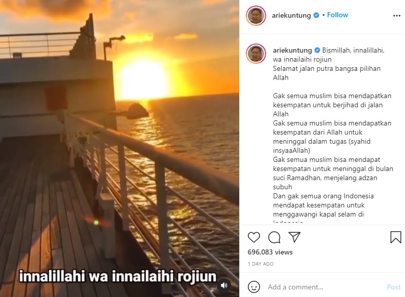 Ucapan belasungkawa 7 seleb untuk KRI Nanggala-402, penuh haru